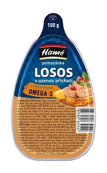 Паштет рибний копчений Лосось Hame pomazanka Losos z uzenou prichuti Omega-3 Хаме помазанка Омега3 Лодочка 100г