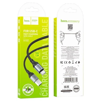 Кабель USB-A – USB-C Hoco X102, 1 м, черный