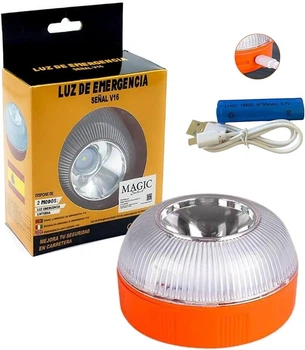 Аварийная LED лампа V16 для авто и мото, сигнальный маячок с магнитом и аккумулятором