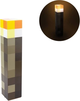 Светильник Minecraft Факел LED 28 см, ночник с эффектом пламени, 2 режима, настенный или настольный