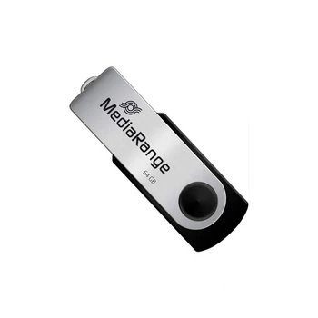 USB флеш накопитель Mediarange 64GB Black/Silver USB 2.0 (MR912) (355118)
