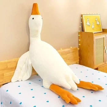Игрушка обнимашка гусь плюшевый длинный 130 см