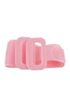 Двостороння силіконова мочалка-масажер для тіла Silica Gel Bath Brush рожевого кольору Silica Gel Bath Brush (218279)