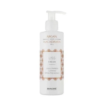 Термозахисний крем Biacrē Argan and Macadamia Liss Cream для розгладження та дисциплінування волосся 200 мл