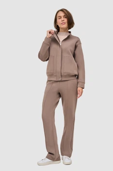 Casual костюм Avecs бежевий для жінок на манжетах 50680/59 XL