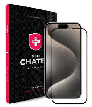 Захисне скло NEU Chatel Corning Gorilla Glass з сіточкою для iPhone 15 Pro Чорне
