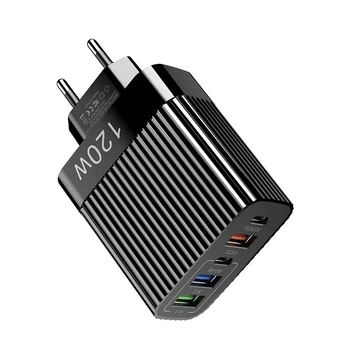 Зарядное устройство универсальное 120Вт 3.0 Type-C USB PD Quick Charge 5 портов Черный