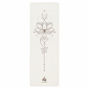 Коврик для йоги каучуковый Vimal Unalome Lotus White RAO 183×68×0.5 см