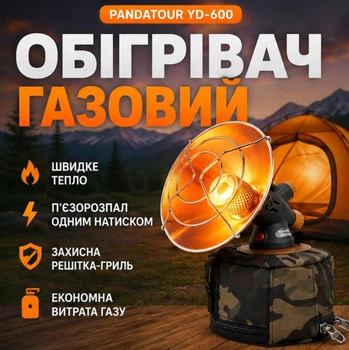 Газовый обогреватель походная горелка на резьбовой баллон с тубусом Портативные туристические обогреватели палатки