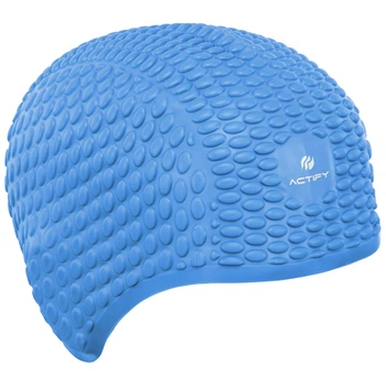 Шапочка для плавания на длинные волосы SP-Sport Actify Bubble 0786 Light Blue