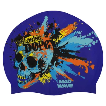 Шапочка для плавания силиконовая взрослая Mad Swim 055463 Blue-Multicolor