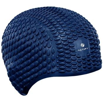 Шапочка для плавания на длинные волосы SP-Sport Actify Bubble 0786 Deep Blue