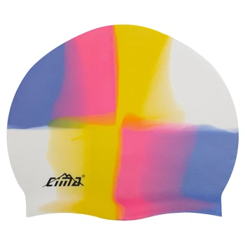 Шапочка для плавания двухцветная силиконовая взрослая Cima 8683 White-Multicolor
