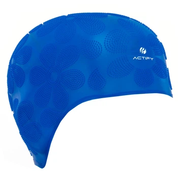 Шапочка для плавания на длинные волосы SP-Sport Actify Flower 0785 Blue