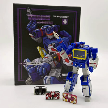Игрушка-трансформер Pocket Toys PT-04 Tuner S (Soundwave / Саундвейв) с кассетами — Коллекционная фигурка-робот Десептикон 10 см
