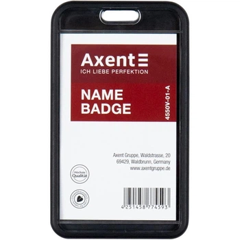 Бейдж Axent 4550V-01-A слайдер вертикальний чорний (4251458774593)