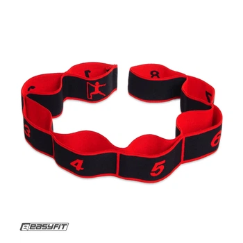 Стрічковий еспандер з петлями 5 см для розтяжки та фітнесу EasyFit Elastiband (HARD) червоний (EF-1684-R)