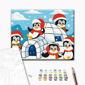 Картина за номерами Brushme Хатинка пінгвінів ,KBS0147