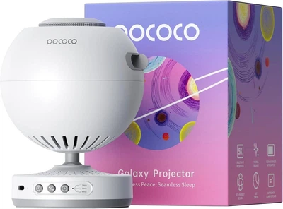 Проектор звездного неба POCOCO с 2 дисками, галактический проектор-ночник, домашний планетарий, белый