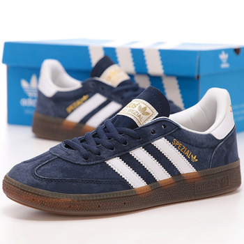 Кроссовки мужские и женские Adi Spezial Blue White / кеды Ади Специал синие с белым 44