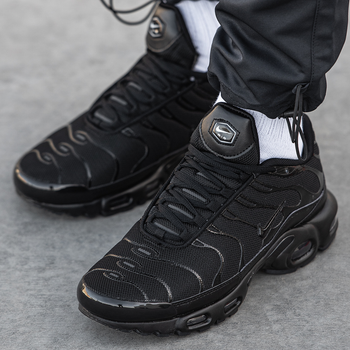 Кросівки чоловічі та жіночі Ni air max TN+ black / Най аір макс ТН+ чорні 37