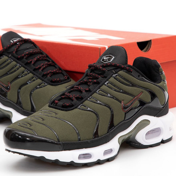 Кроссовки мужские Ni Air Max TN Plus Cargo Khaki / Най аир макс ТН плюс хаки черные 42