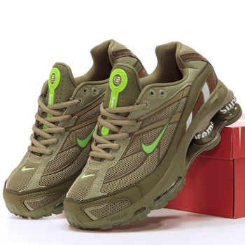 Кроссовки мужские и женские Ni Shox Ride 2 Supreme Khaki Brown Green / Най Шокс хаки 44