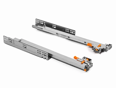 Направляющая скрытого монтажа GTV MODERN SLIDE PRO SOFT CLOSE + PUSH TO OPEN L=450 полного выдвижения с доводчиком