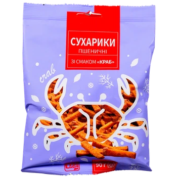 Сухарики Субота пшеничні зі смаком краба 90 г