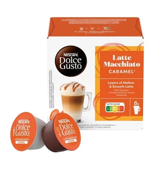Кава в Капсулах Nescafe Dolce Gusto Latte Macchiato Caramel Нескафе Латте Насичений Еспрессо Карамель 8шт 145г