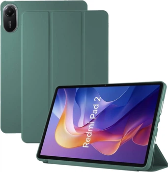 Силиконовый чехол обложка Smart Cover TPU с подставкой и автосном на планшет Xiaomi Redmi Pad 2 11" 2025 Зелёный