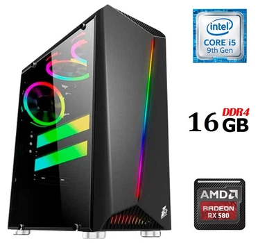 Игровой ПК Dtop Gaming i598 Tower / Intel Core i5-9400F (6 ядер по 2.9 - 4.1 GHz) / 16 GB DDR4 / 480 GB SSD / AMD Radeon RX 580, 8 GB GDDR5, 256-bit / 500W б/у