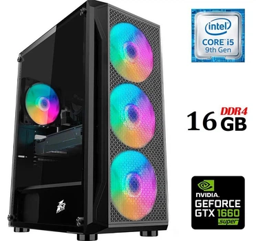 Игровой ПК Dtop Gaming i596 Tower / Intel Core i5-9400F (6 ядер по 2.9 - 4.1 GHz) / 16 GB DDR4 / 480 GB SSD / nVidia GeForce GTX 1660 Super, 6 GB GDDR6, 192-bit / 500W