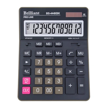 Калькулятор 12 разрядный 203x155x36 мм Brilliant BS-444XBK
