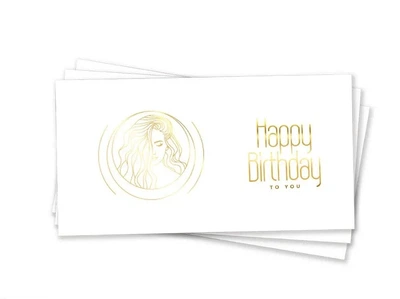Конверт для грошей Жінці Happy Birthday to You Білий та золото