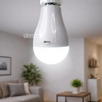 Лампочка з акумулятором аварійна E27 світлодіодна 20Вт New Emergency Lamp, автономна енергозберігаюча акумуляторна LED-лампочка при відключенні світла для дому, квартири, офісу, дачі, холодне біле світло, NEL-27