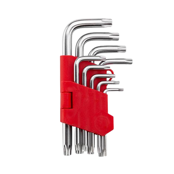 Набор ключей torx "звёздочка" INTERTOOL 9шт, короткие, Т10-Т50, CrV (32485)
