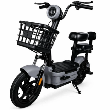 Електровелосипед EVOBIKE Nova MINI AGM (48V/12Ah) 500W графітовий, з пасажирським сидінням, кошиком та дисплеєм, сірого кольору