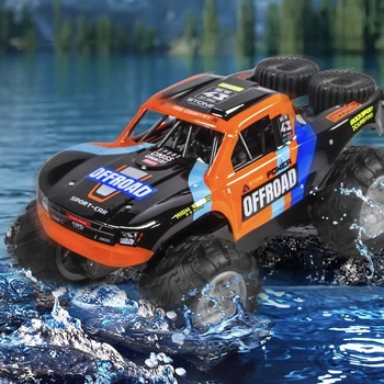 Машинка на радиоуправлении джип вездеход OFFROAD MAX оранжевая амфибия 33 см JJRC Q205