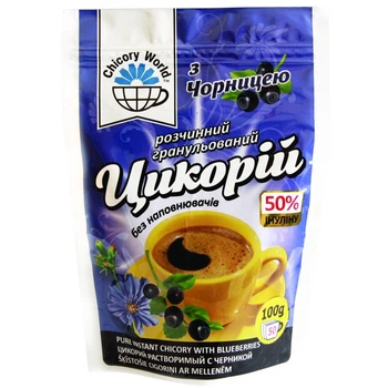 Цикорій розчинний гранульований з чорницею, 100 г ТМ Галка