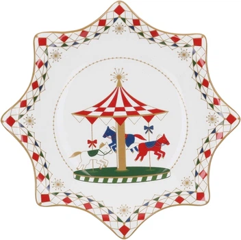 Talerz Rose&Tulipani Xmas Carousel w kształcie gwiazdy 20 cm (8018594581296)