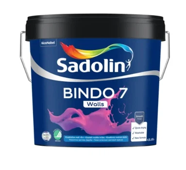 Краска матовая для стен Sadolin Bindo 7 белая BW 9 л — комплект 3 упаковки (27 л)