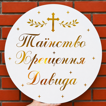 Міні-Банер Для Фотозони З Індивідуальним Написом Таїнство Хрещення Давида