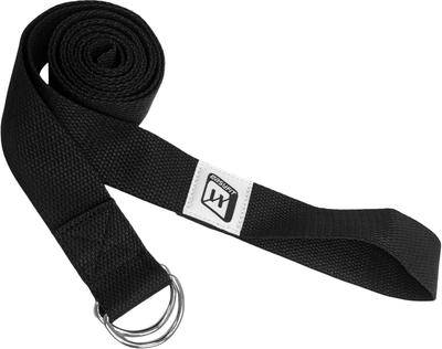 Ремень для йоги EasyFit EF-1831-BK с петлей Черный (56003718)