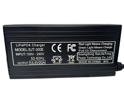 Зарядний пристрій для LiFePO4 акумуляторів 12V (14.6V 20A), Модель SJT-300E, з крокодилами