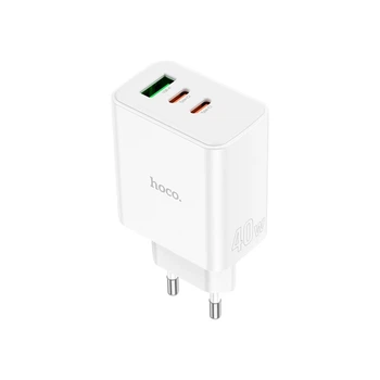 Мережевий зарядний пристрій HOCO C126A Pure power PD40W three-port(2C1A) charger