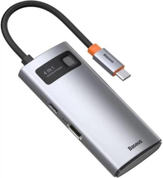 Док-станция Baseus Metal Gleam Series 4-in-1 Multifunctional Type-C HUB Docking Station Space Gray (CAHUB-CY0G)