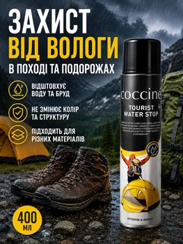 Водоотталкивающее средство для обуви одежды туристической экипировки Coccine 400 мл