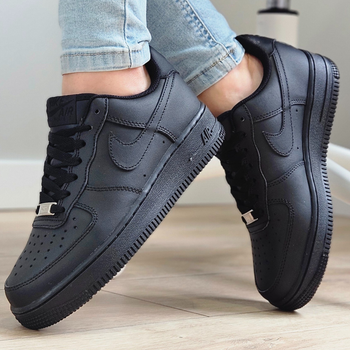Кроссовки женские и мужские Ni Air Force 1 black / кеды Най аир Форс 1 черные 43