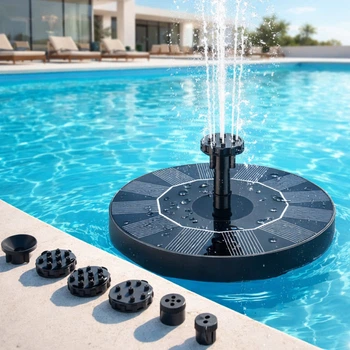 Фонтан садовий на сонячній батареї, 160мм + 5 насадок, Water Pump